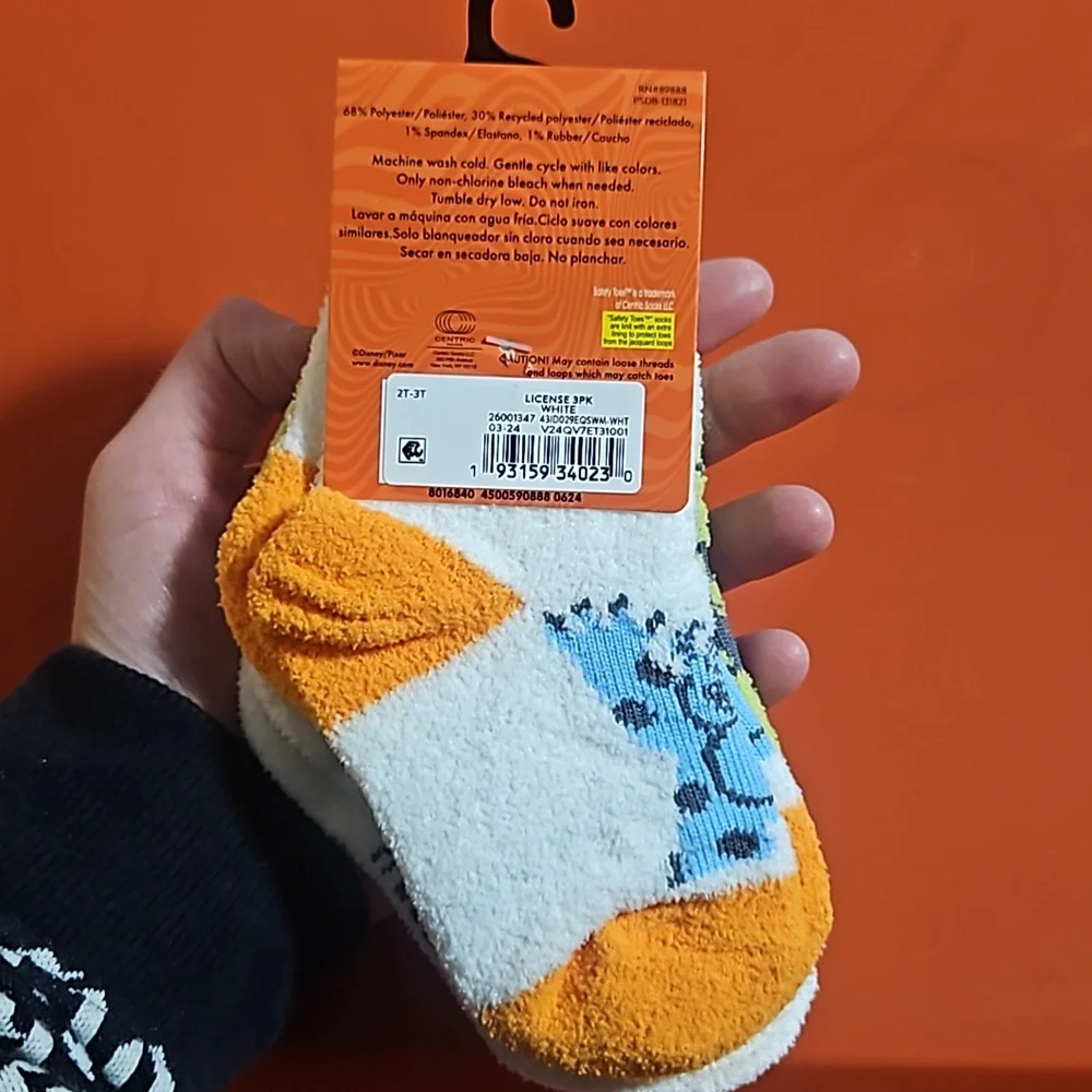 DISNEY PIXAR MONSTERS INC: 3 PK SOCKS: NEW WITH TAGS: SIZE 2T/3T